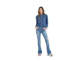 CAFENOIR Camicia Jeans Manica Lunga Blu Medio Chiaro JC0013