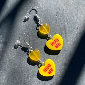 Candy Heart Dangle Earrings- Hug Me