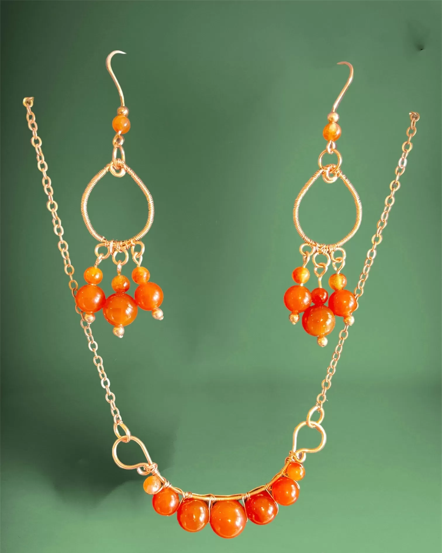 Carnelian Jewellery Set