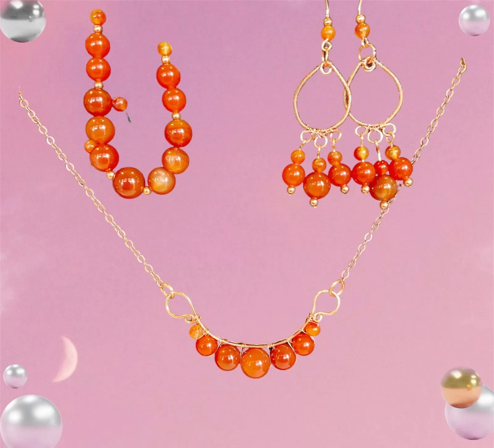 Carnelian Jewellery Set