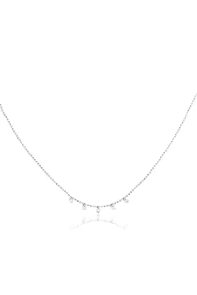 Celeste 5 Floating Diamond Necklace in White Gold