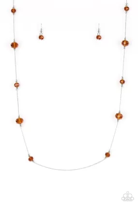 Champagne On The Rocks Brown and Silver Necklace - Paparazzi Accessories