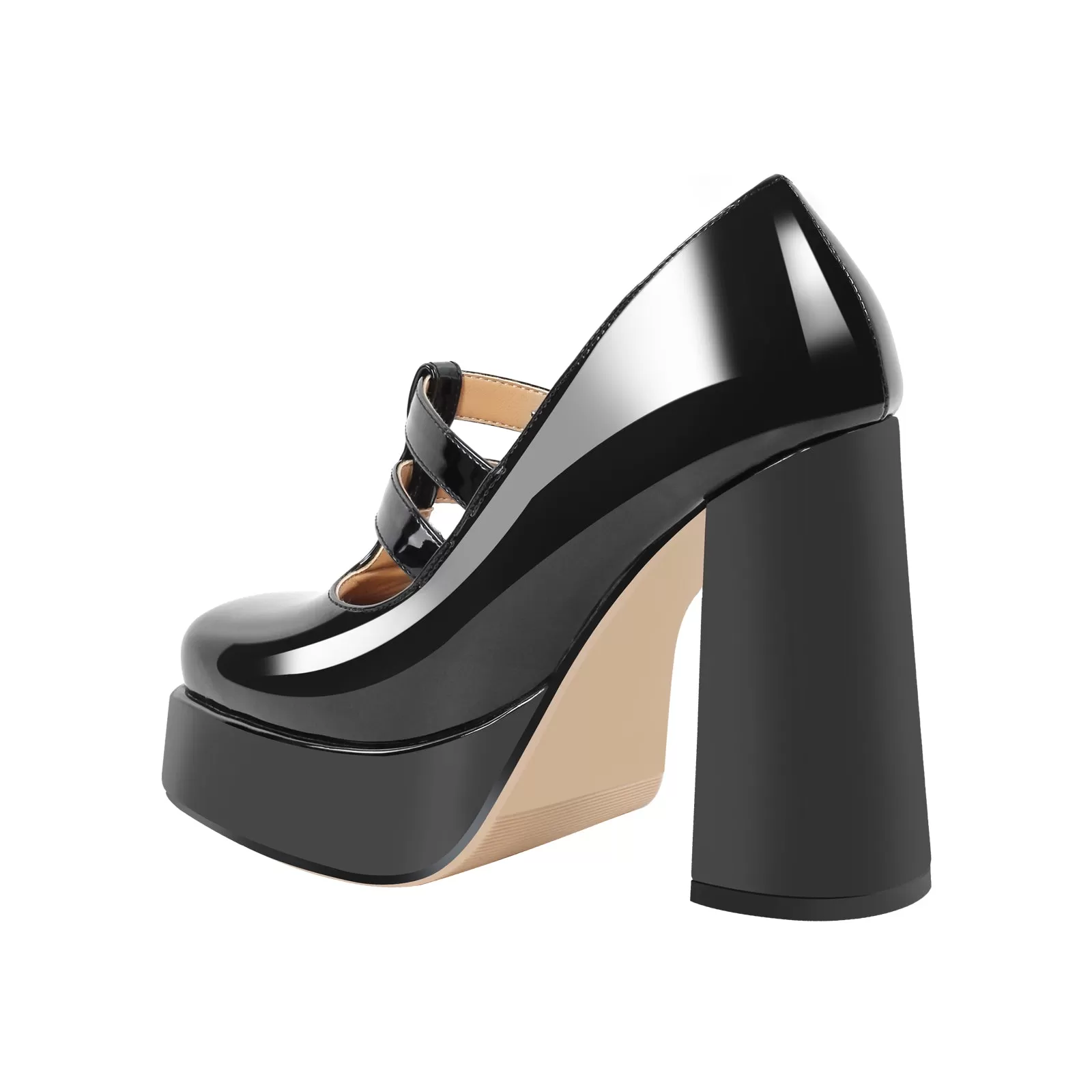 Chunky Heel Straps Mary Jane Pumps