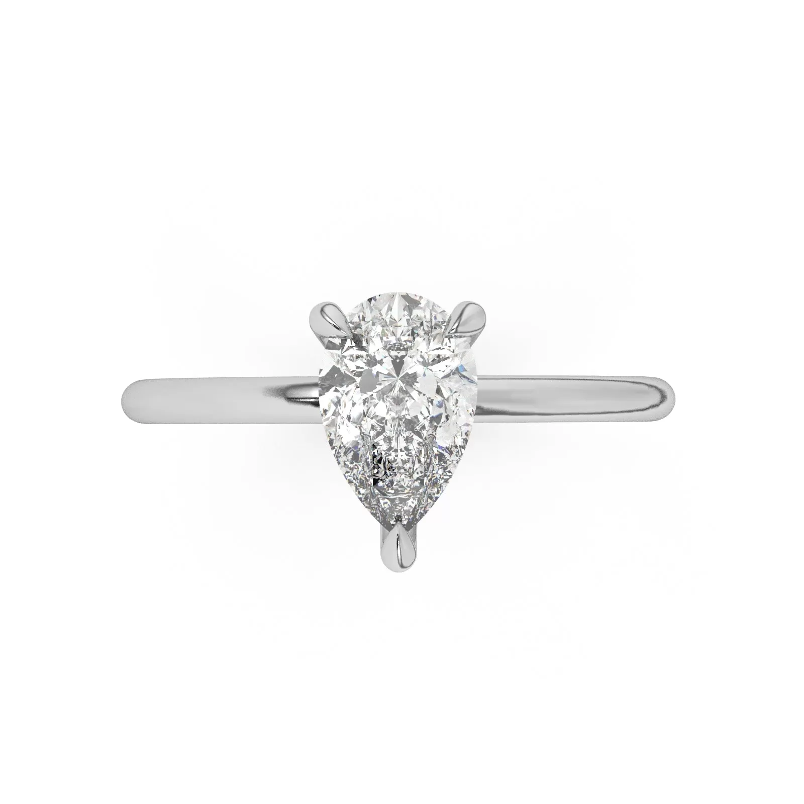 Classic Hidden Halo Pear Cut Engagement Ring