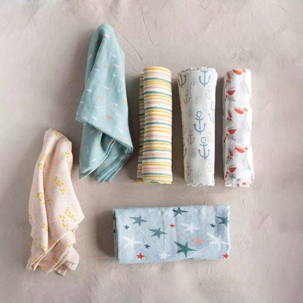 Cotton Printed Baby Swaddle ~ 6 Styles