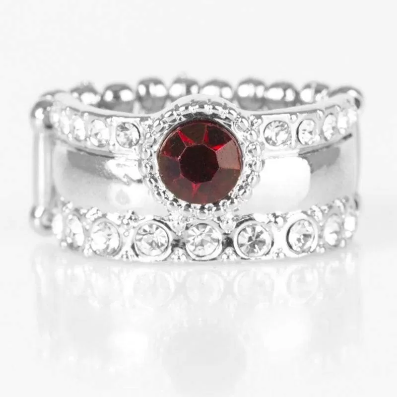 Crown Achievement Red Gem Ring