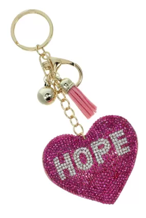 Crystal Breeze Pink Crystal Hope Heart Key Chain