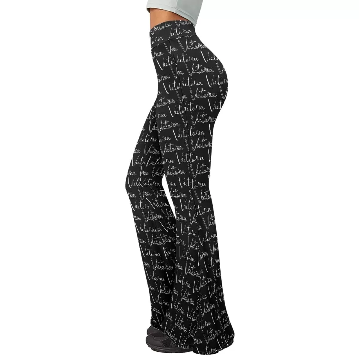 Custom Name Flare Yoga Pants for Women Soft High Waist Bootcut Leggings