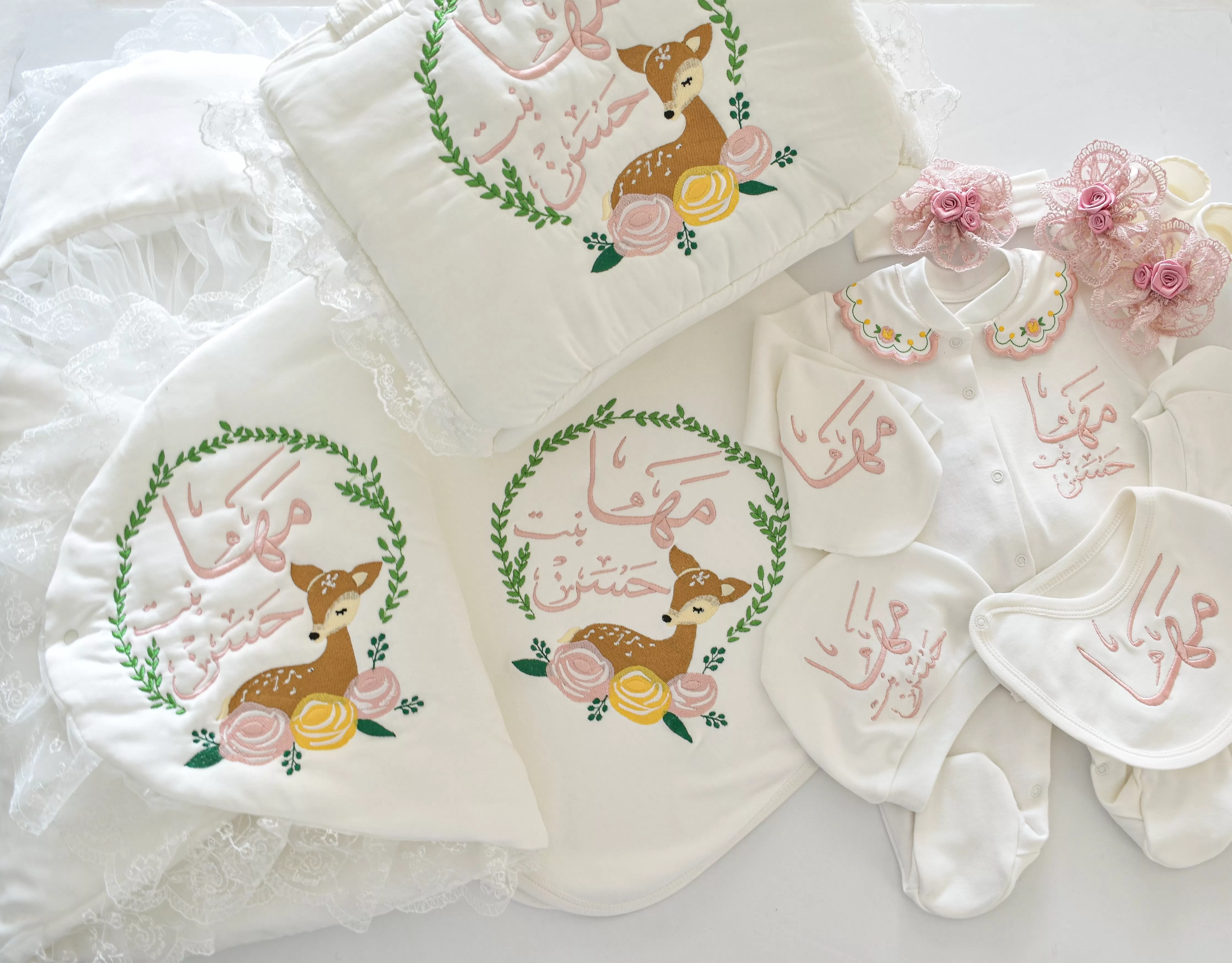 Deer Frame Personalised Baby Girl Set - Best Seller