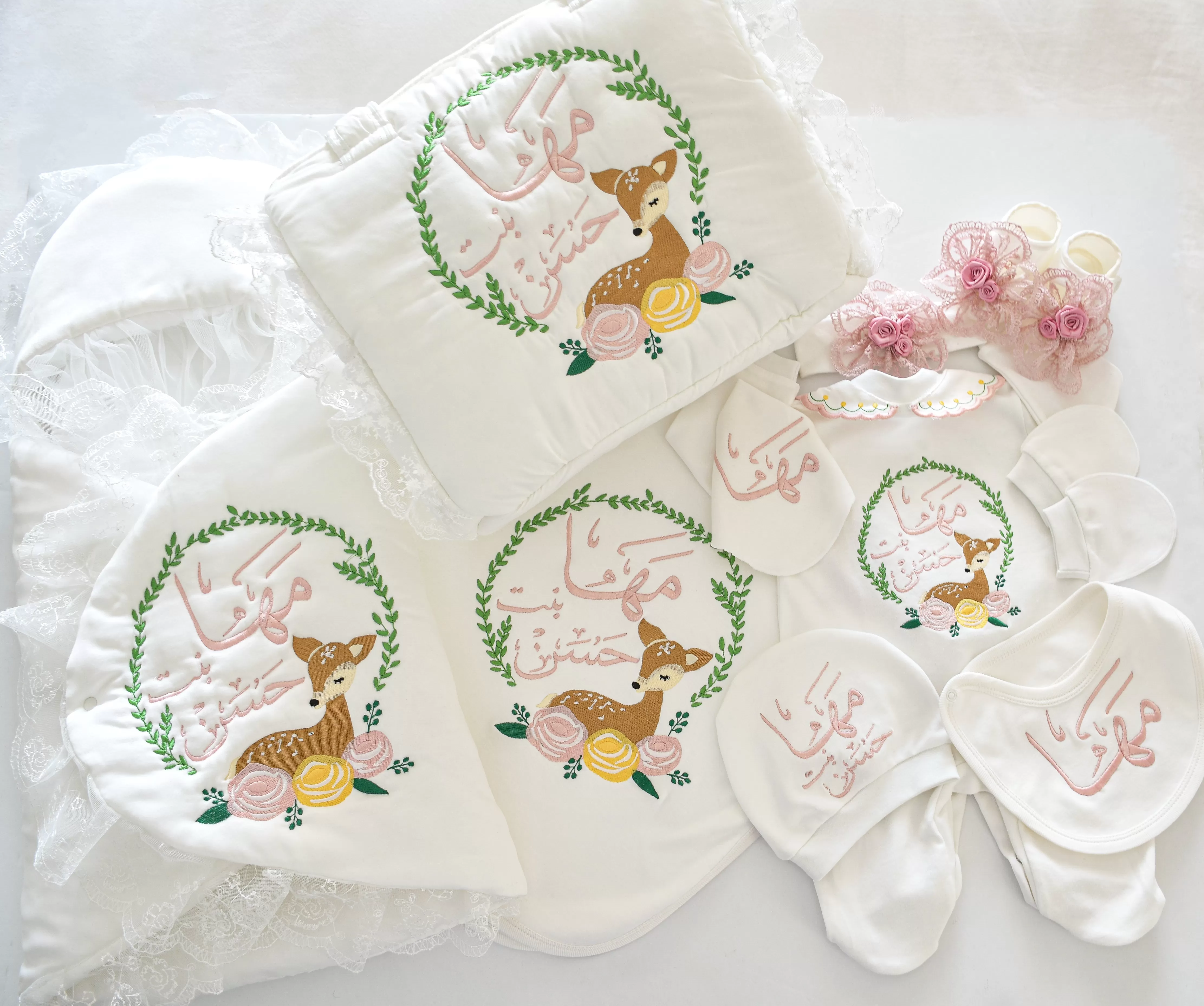 Deer Frame Personalised Baby Girl Set - Best Seller