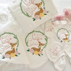 Deer Frame Personalised Baby Girl Set - Best Seller