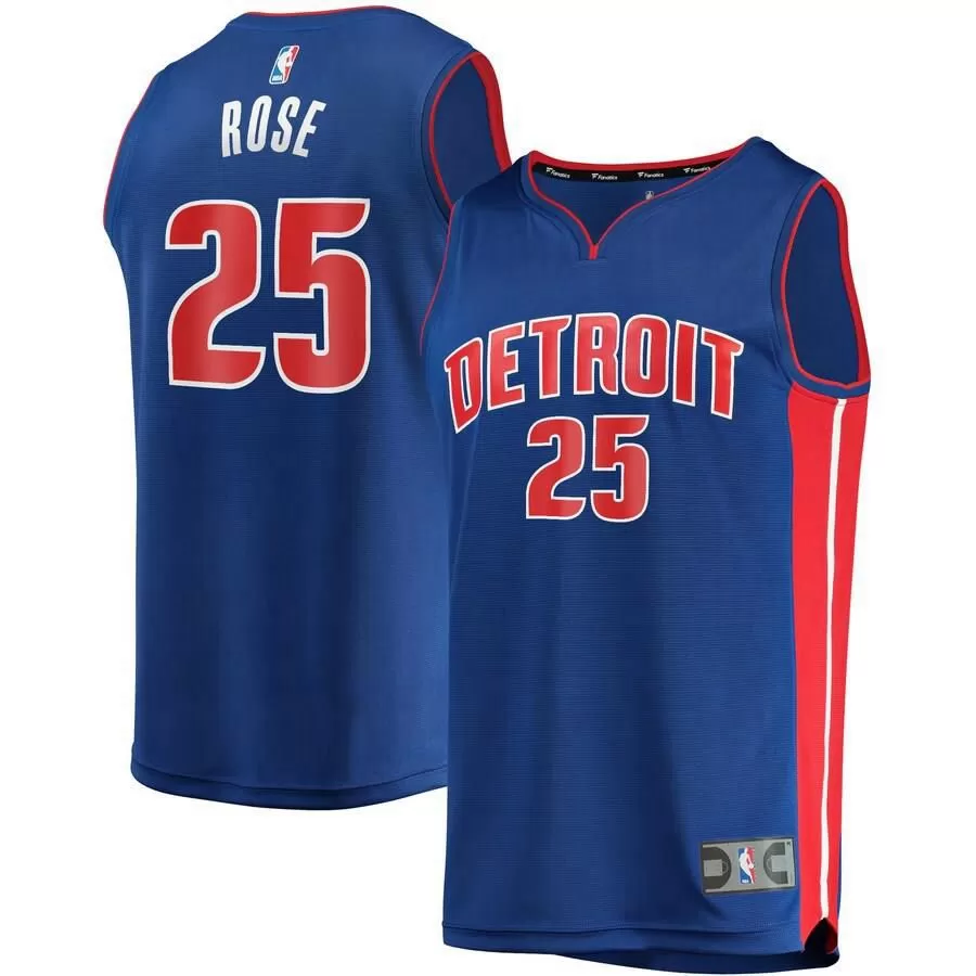 Detroit Pistons Derrick Rose Fanatics Branded Replica Fast Break Player Icon Jersey Kids - Blue | Ireland B8009T3