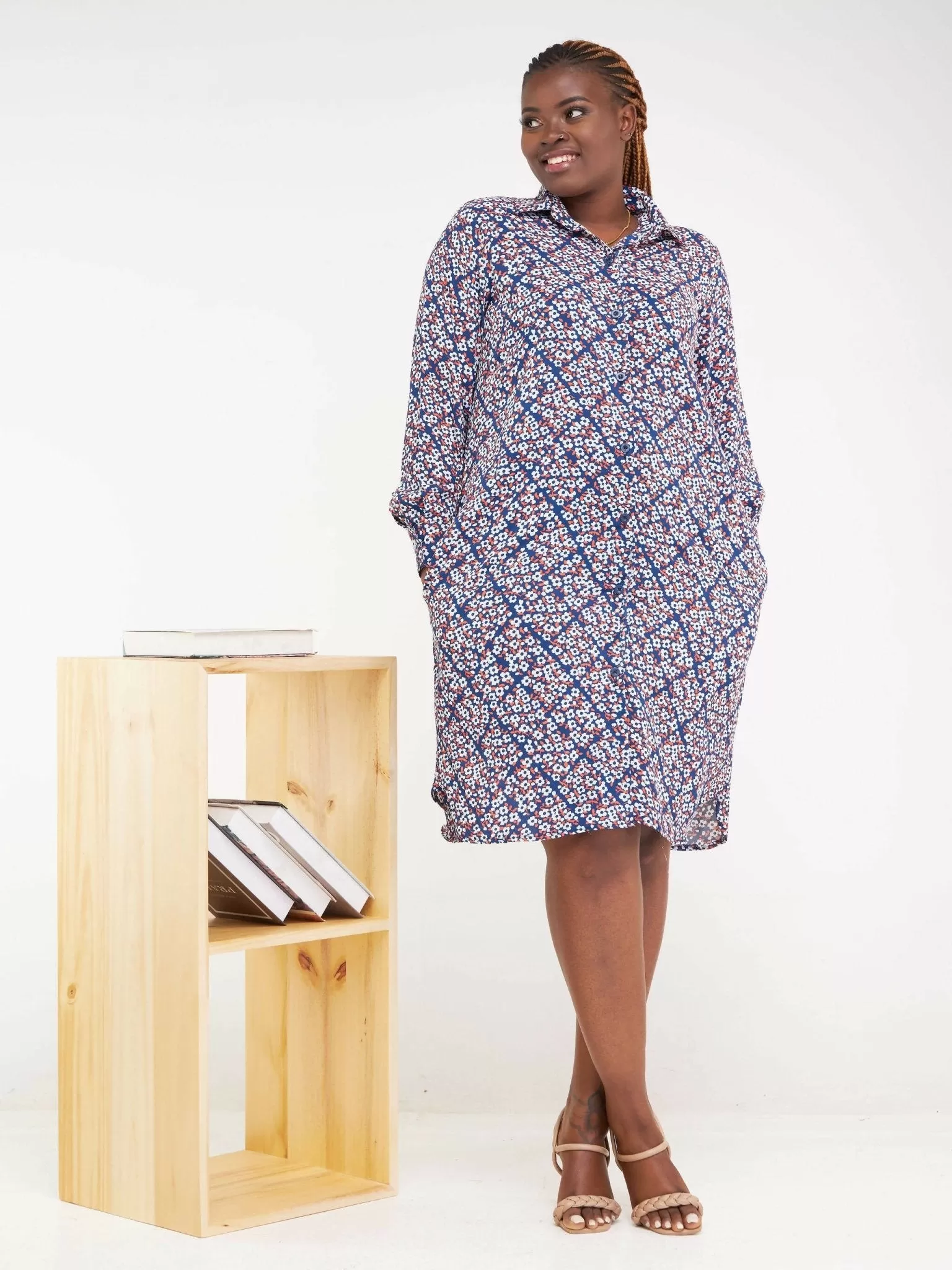 Dewuor Poly Shirt Dress - Blue