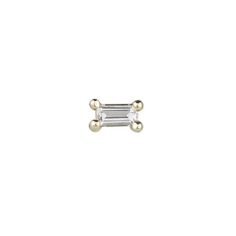 Diamond Baguette Stud (Single)