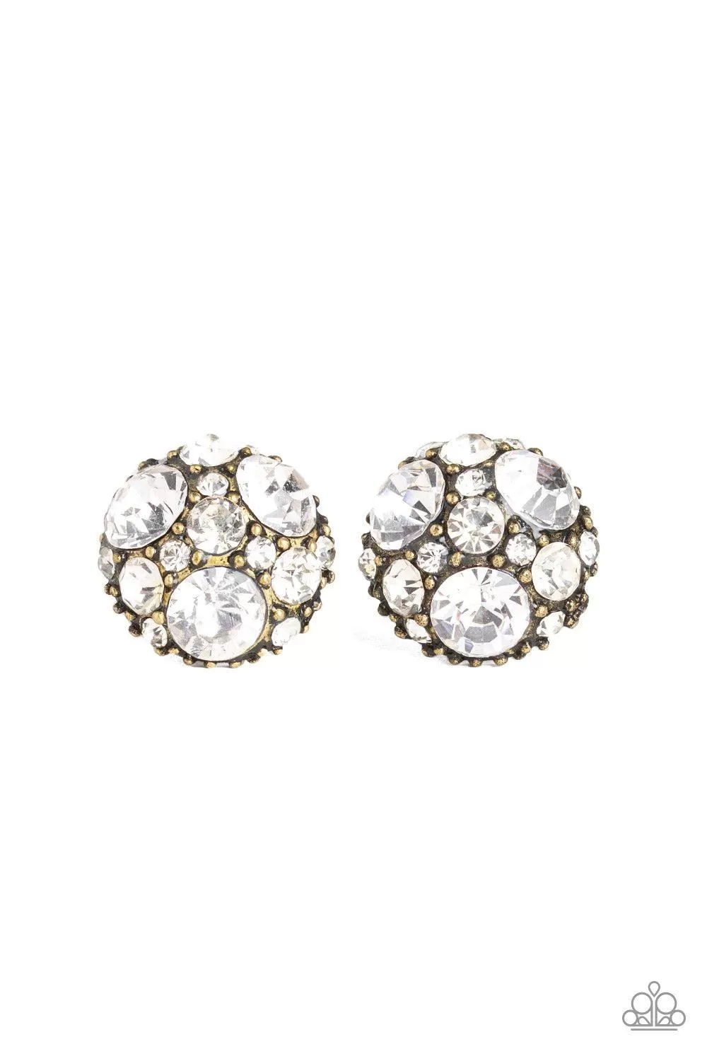 Diamond Daze Brass Post Earrings - Paparazzi Accessories