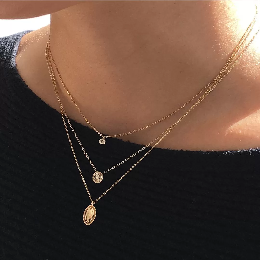 Diamond Disc Necklace