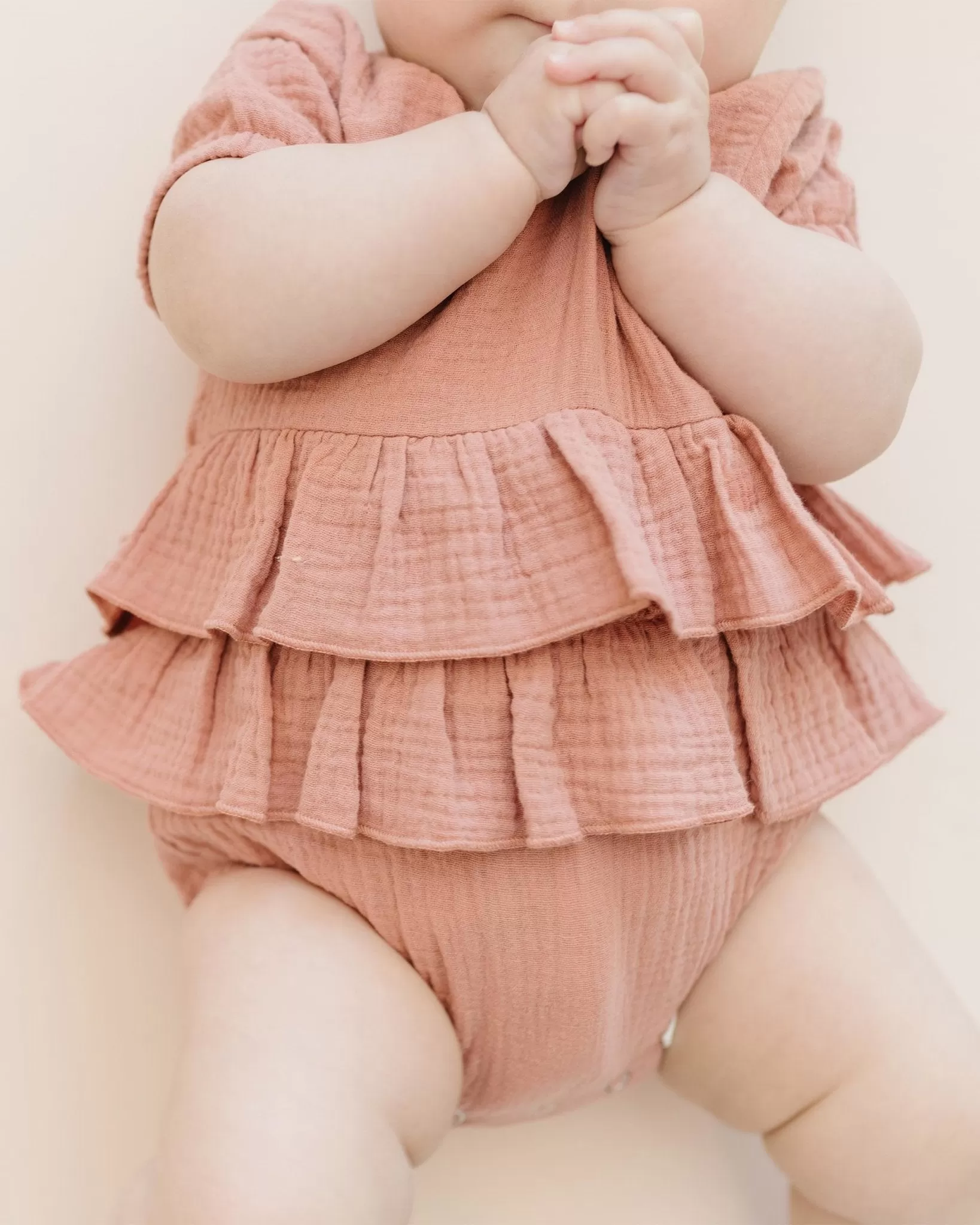 Double Ruffle Muslin Romper