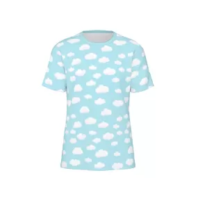 Dreamy Clouds Unisex Cotton T-Shirt (Sky Blue)