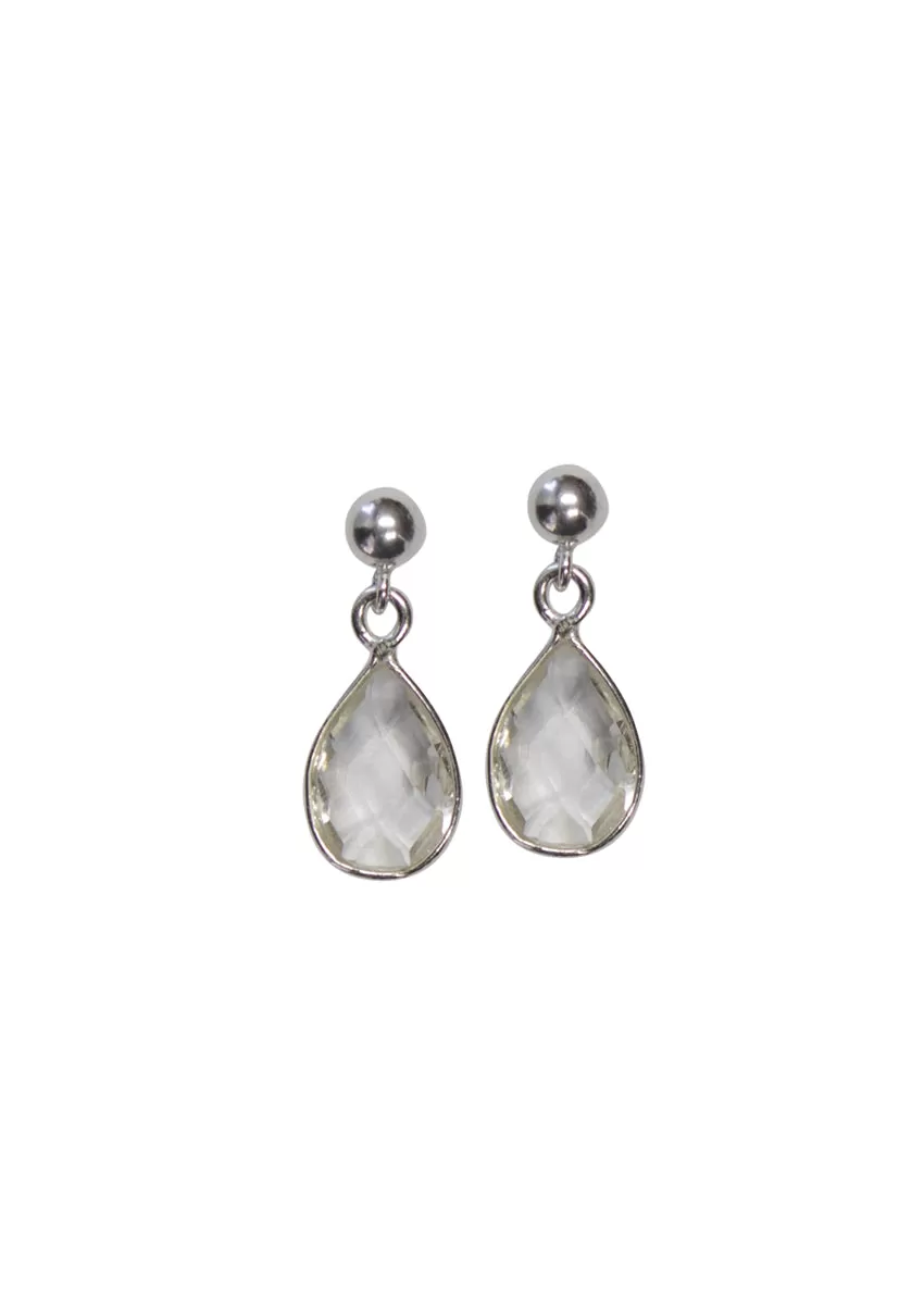 Ellington Crystal Quartz Silver Earrings *As Seen On Alison Sweeney*