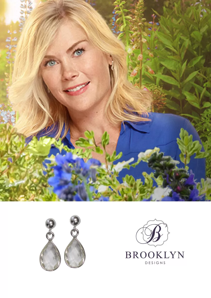 Ellington Crystal Quartz Silver Earrings *As Seen On Alison Sweeney*