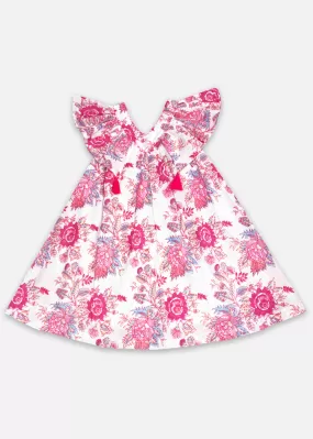 Floral Girls Dress Rose Pink