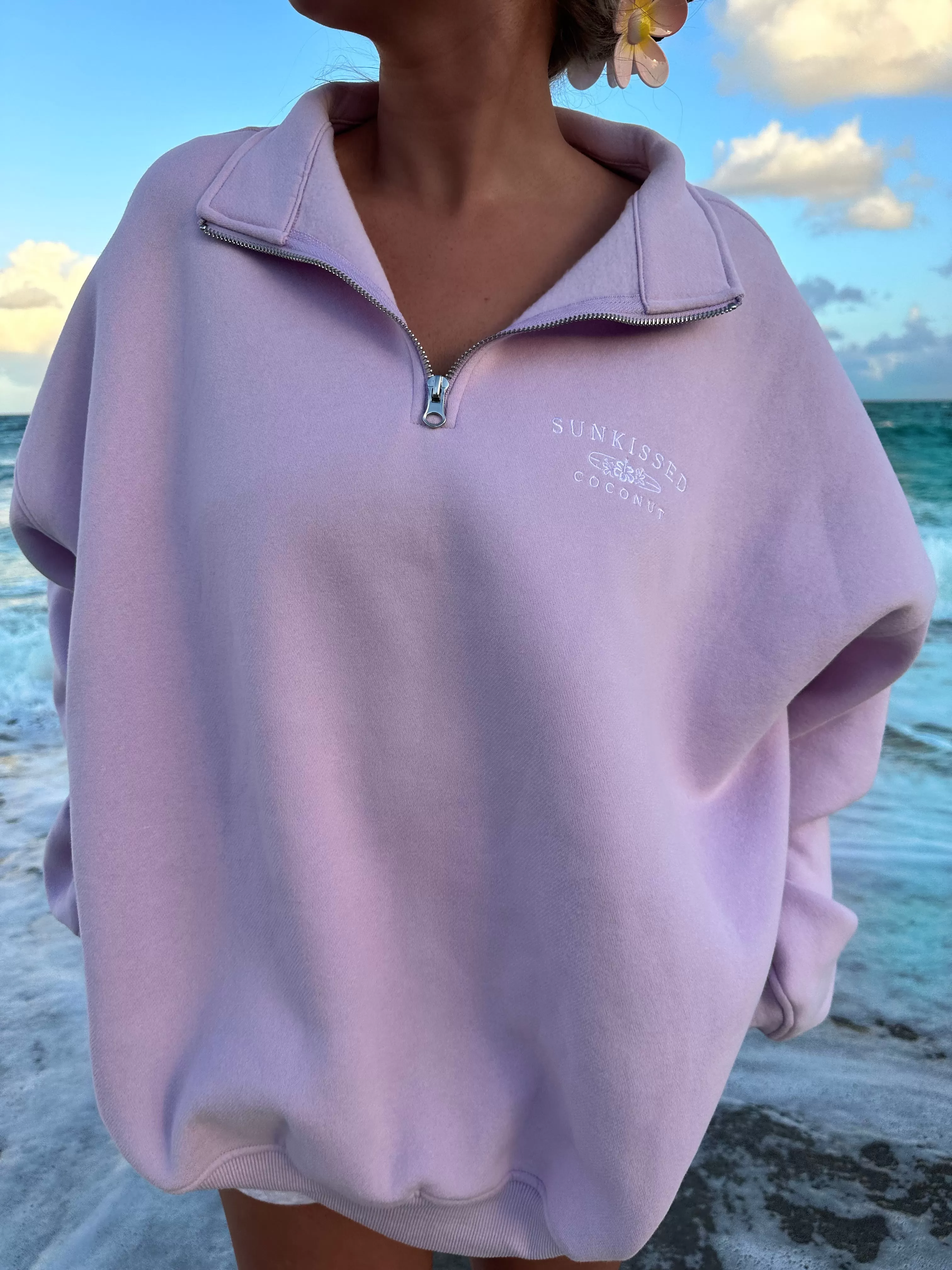 Frosty Lavender Quarter-Zip Sweatshirt