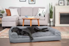 FurHaven Plush & Suede Orthopedic Sofa Dog Bed - Large, Gray