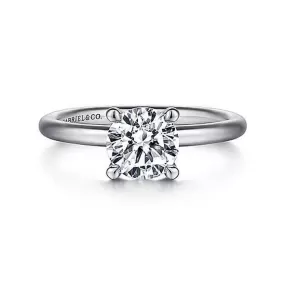 Gabriel & Co. Lark Round Diamond Solitaire Engagement Ring in 14K White Gold