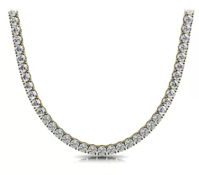 GALE 40 Carat Diamond Tennis Necklace in 18K Yellow Gold 4 prong set GIA Graded 50 pointer H Color I1 Clarity BY MIKE NEKTA