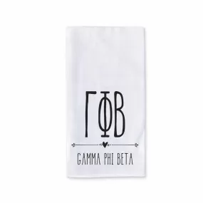 Gamma Phi Beta Sorority Kitchen Towel with Boho Design