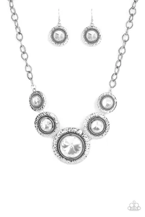 Global Glamour - White Paparazzi Necklace Blockbuster