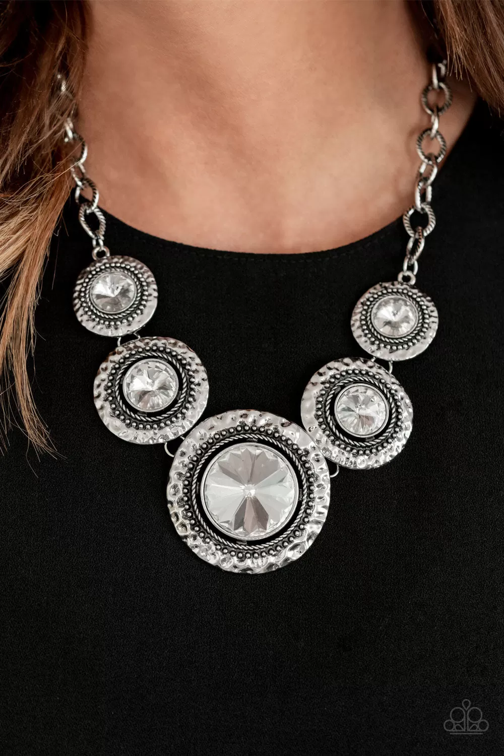 Global Glamour - White Paparazzi Necklace Blockbuster