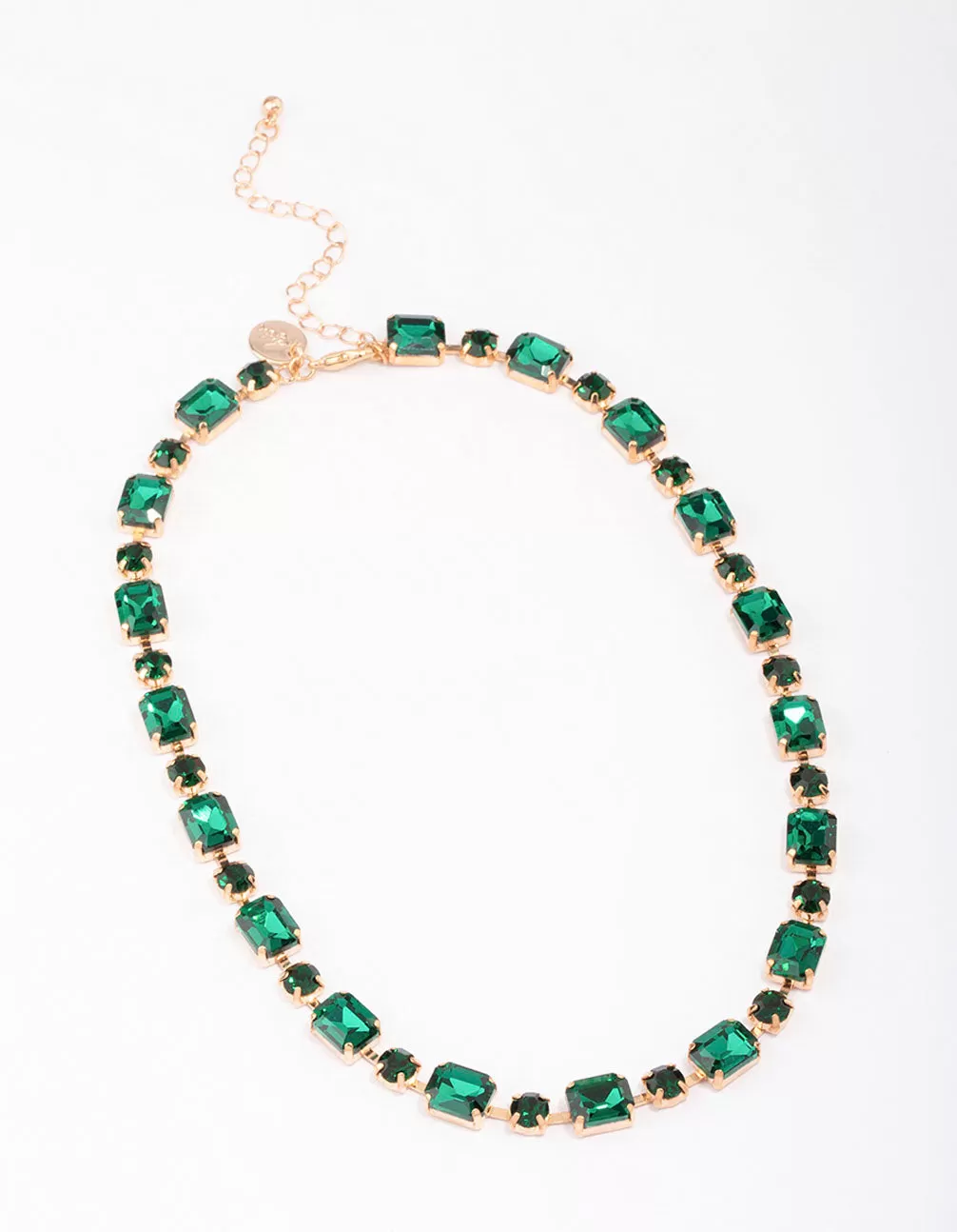 Gold & Green Geometric Statement Necklace