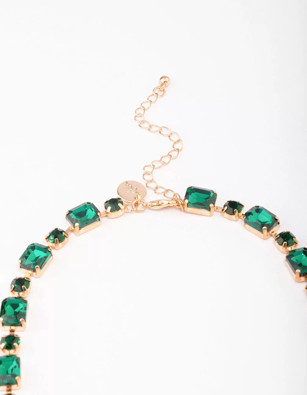 Gold & Green Geometric Statement Necklace