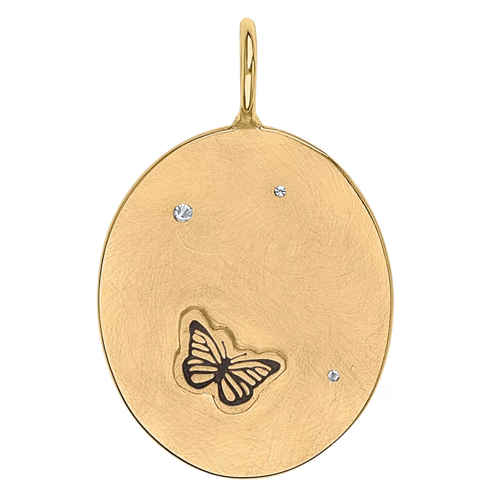 Gold Flowers Oval Charm