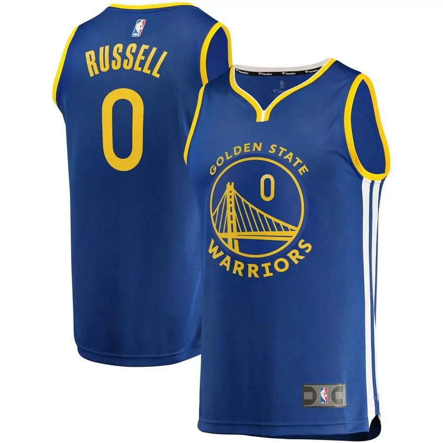 Golden State Warriors D'Angelo Russell Fanatics Branded Replica Fast Break Player Icon Jersey Kids - Blue | Ireland P2893Y4