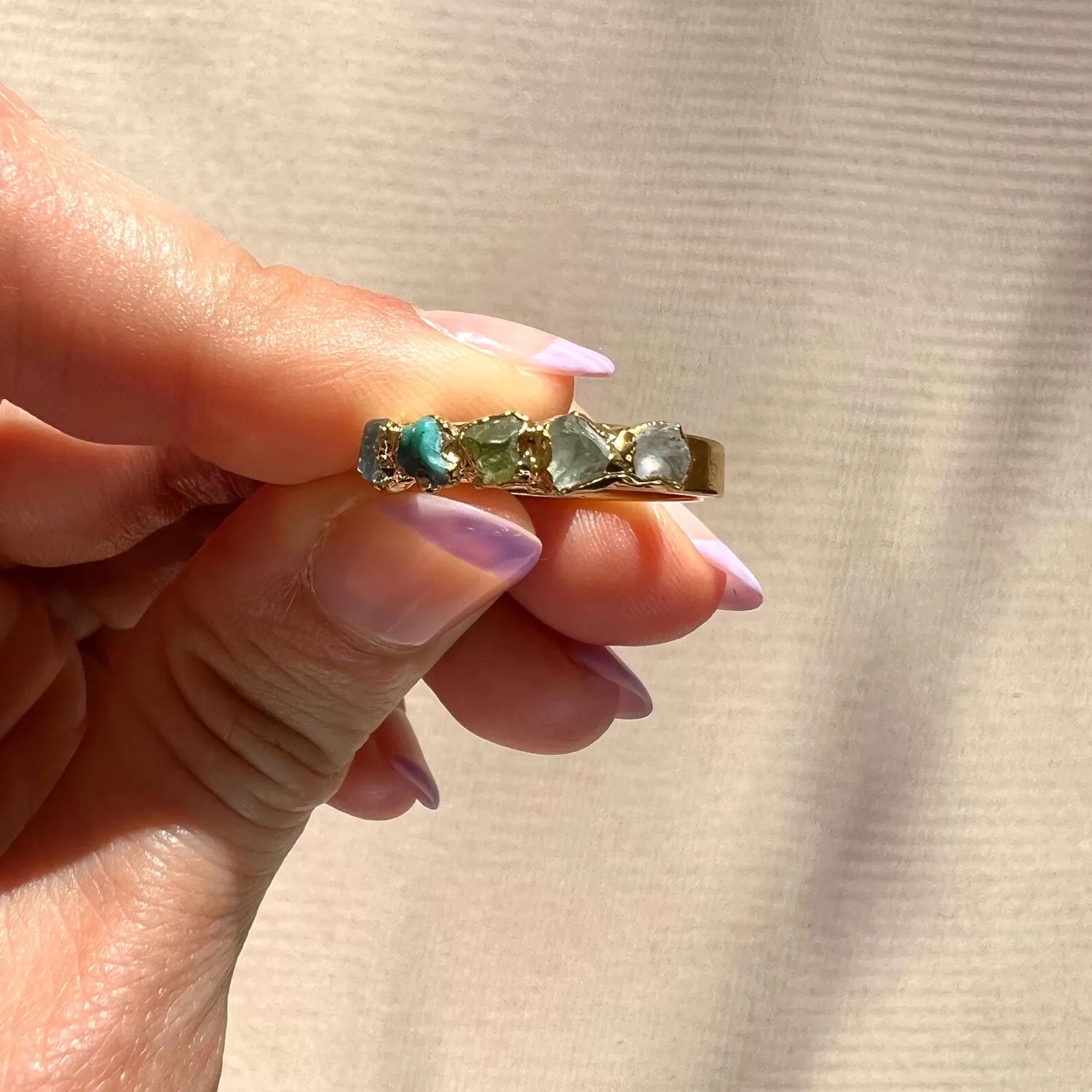 Green and Blue Stone Ring - Size 8 - SS01