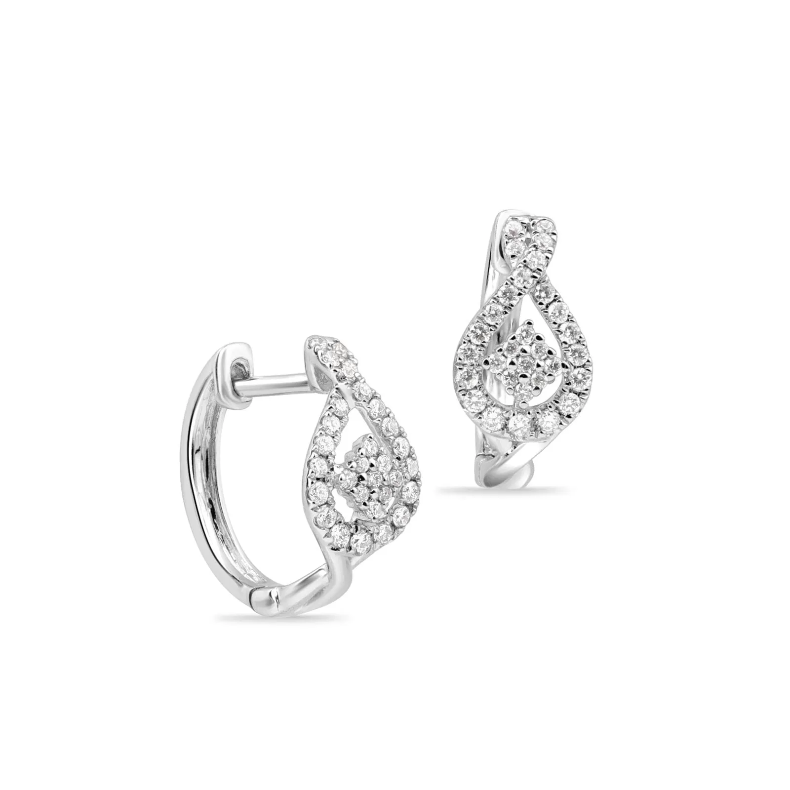 Halo Diamond Pavé Huggie Earrings