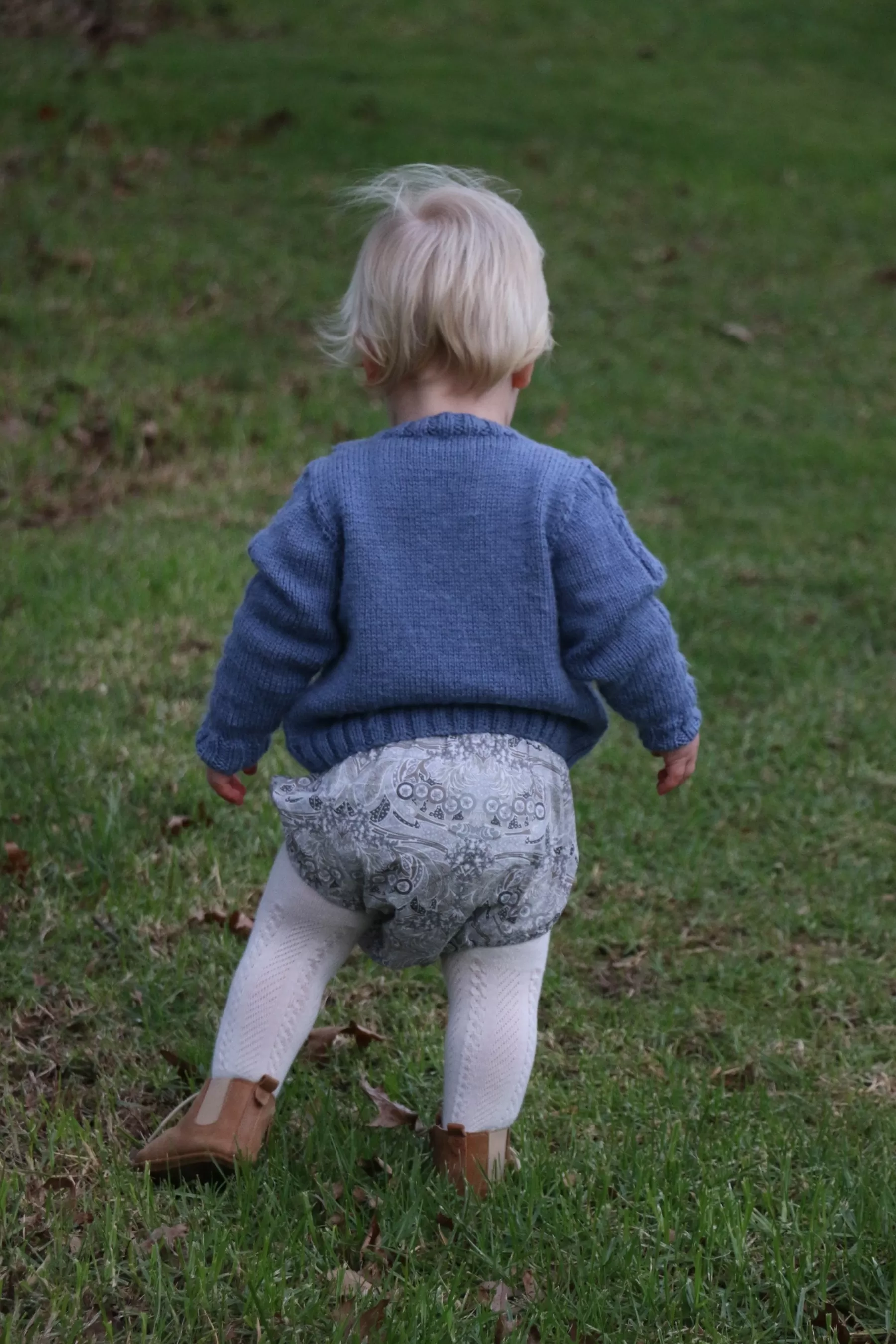 Handknit Plait Cardigan - Blue