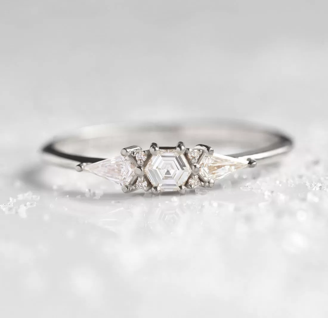 Harmony Hexagon Diamond Ring