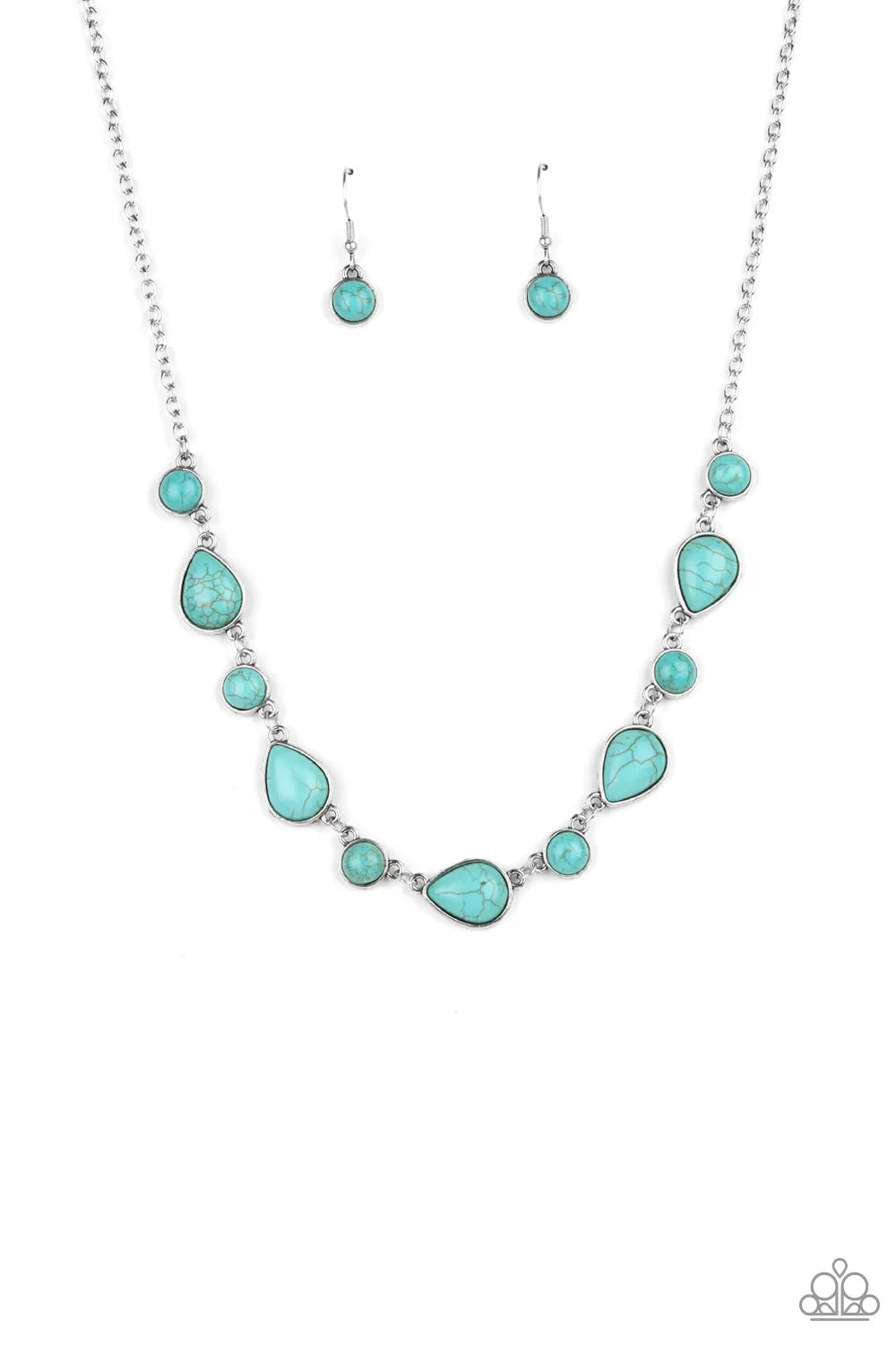 Heavenly Teardrops - Turquoise Blue Stone Necklace Paparazzi Accessories