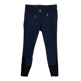 Horze High Waist Silicone F/S Breeches in Navy - Women's 26