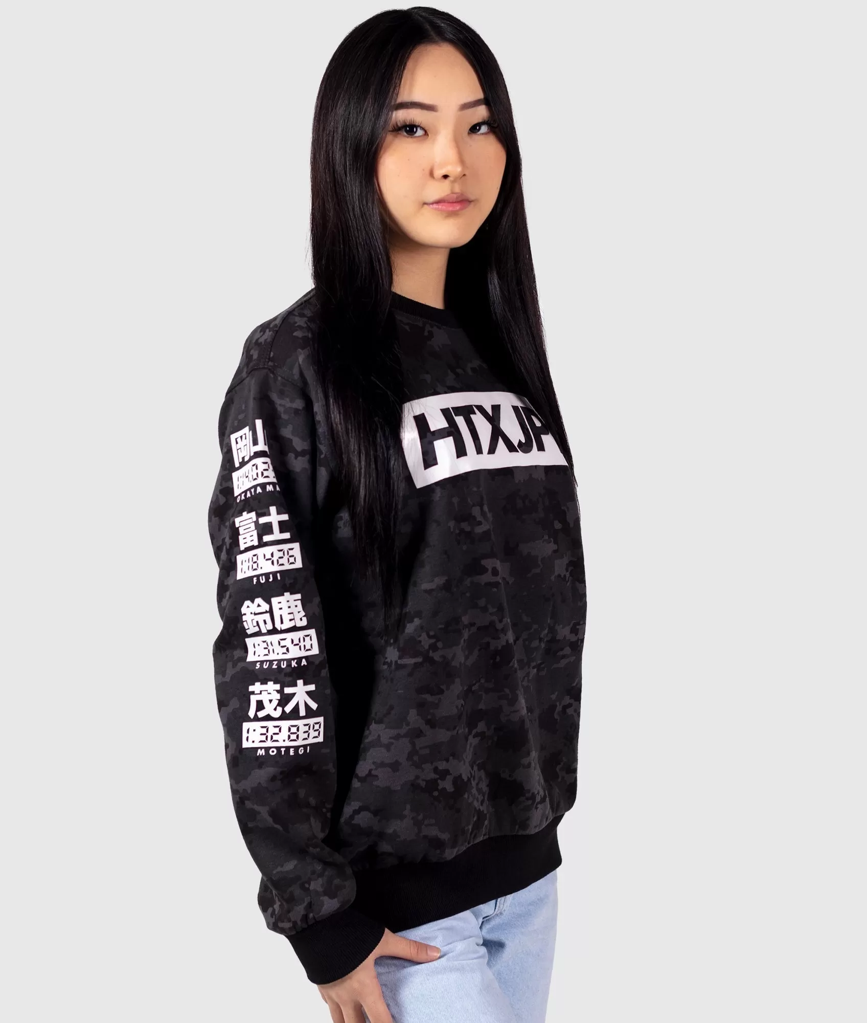 HTXJPN Times Crew Womens Sweater - Camo