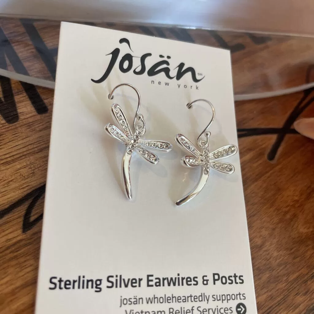 Josan SSW Crystal Wings Dragonfly Earrings