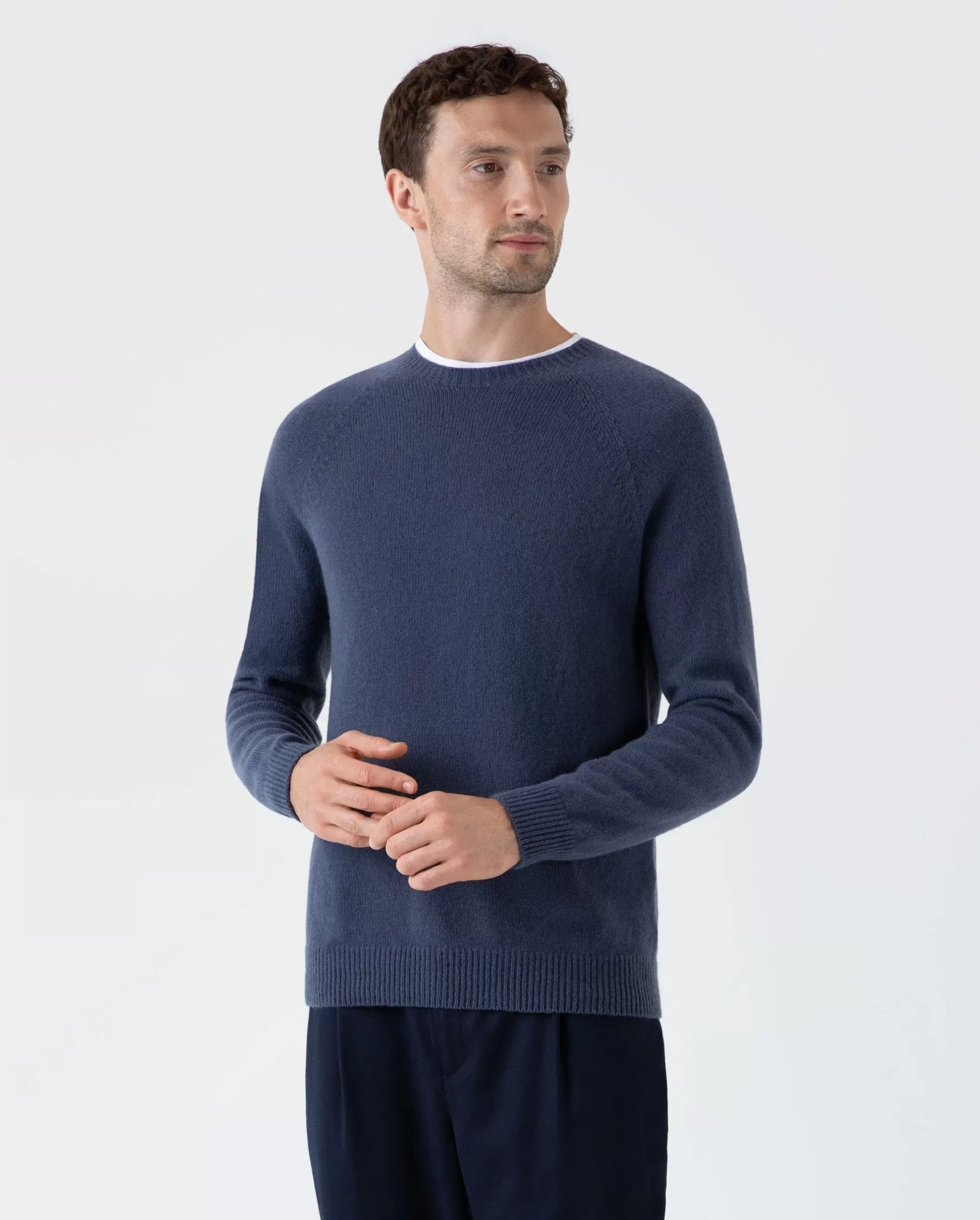 LAMBSWOOL CREW NECK / SLATE BLUE