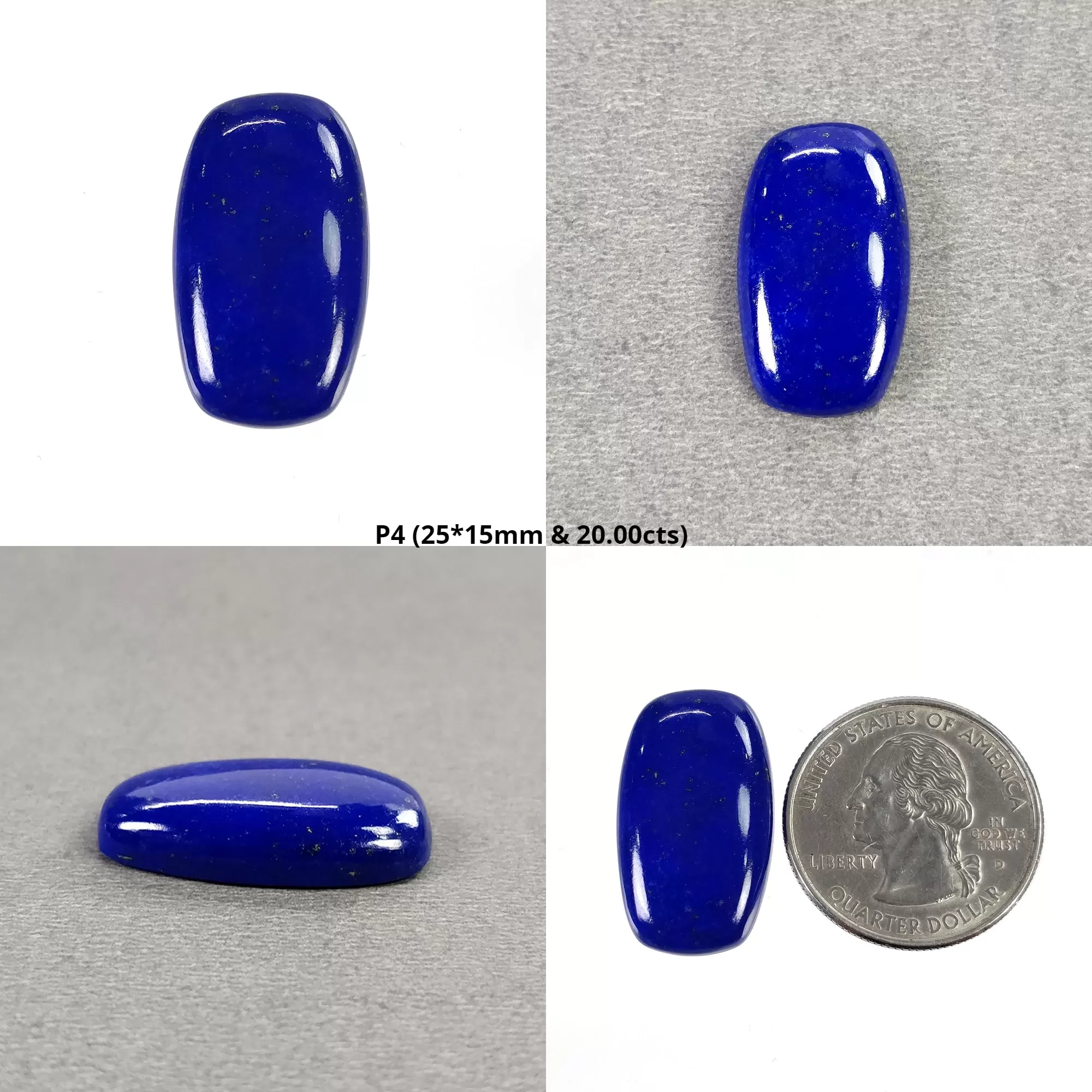 LAPIS LAZULI Gemstone Cabochon : Natural Untreated Blue Lapis Cushion Shape 1pc