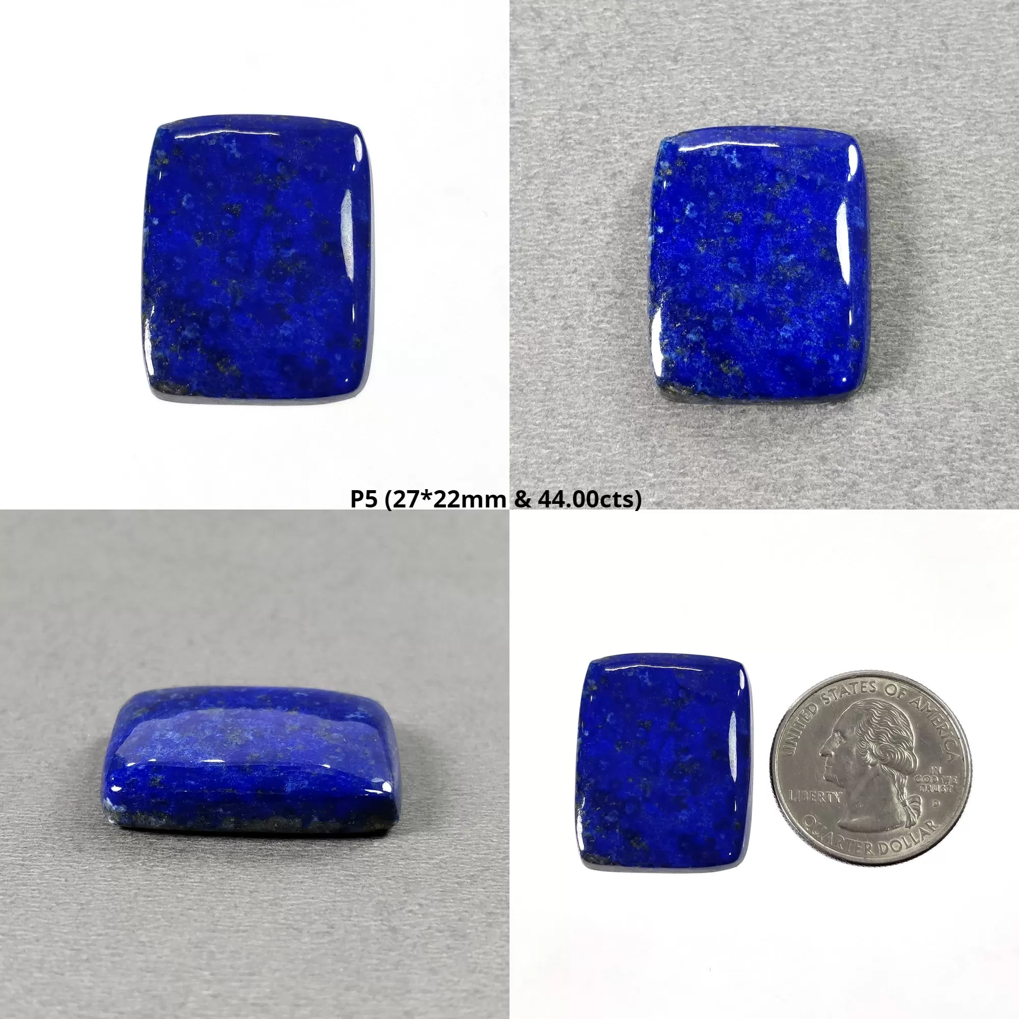 LAPIS LAZULI Gemstone Cabochon : Natural Untreated Blue Lapis Cushion Shape 1pc