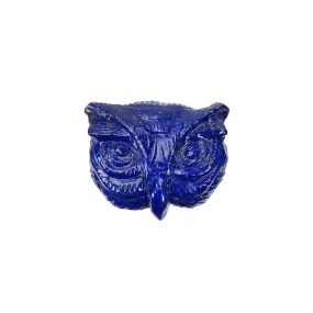 LAPIS LAZULI Gemstone Carving : 25.55cts Natural Untreated Unheated Lapis Hand Carved OWL 24*20mm