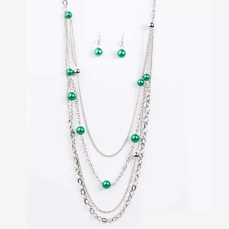 Let's Celebrate Green Necklace