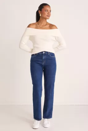 Lexie Dark Blue High Waist Straight Leg Jean